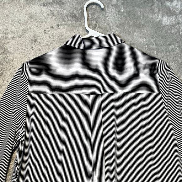 Baldwin BLDWN Women’s Striped Navy & White 100% Silk Sz XS Classic Minimalist - Picture 6 of 8